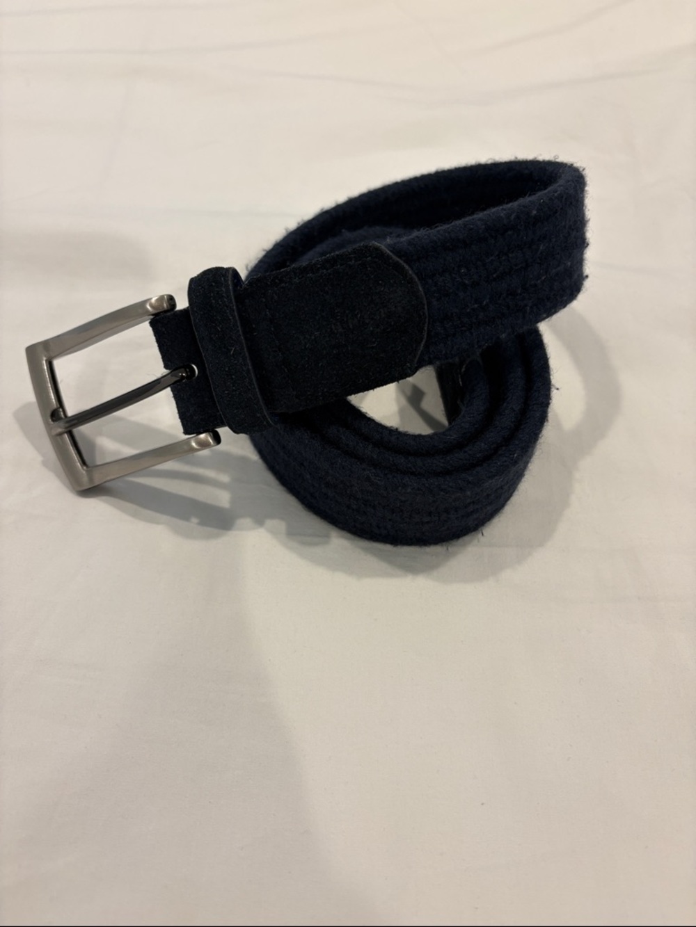 Dunning Navy Stretch Belt with Silver Buckle